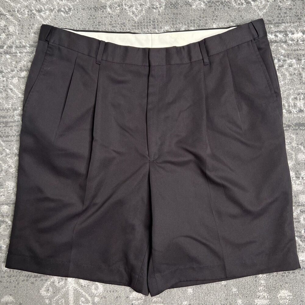 Norm Thompson Chino Casual Pleated Shorts Men's Size 38 Black 8" Length Golf